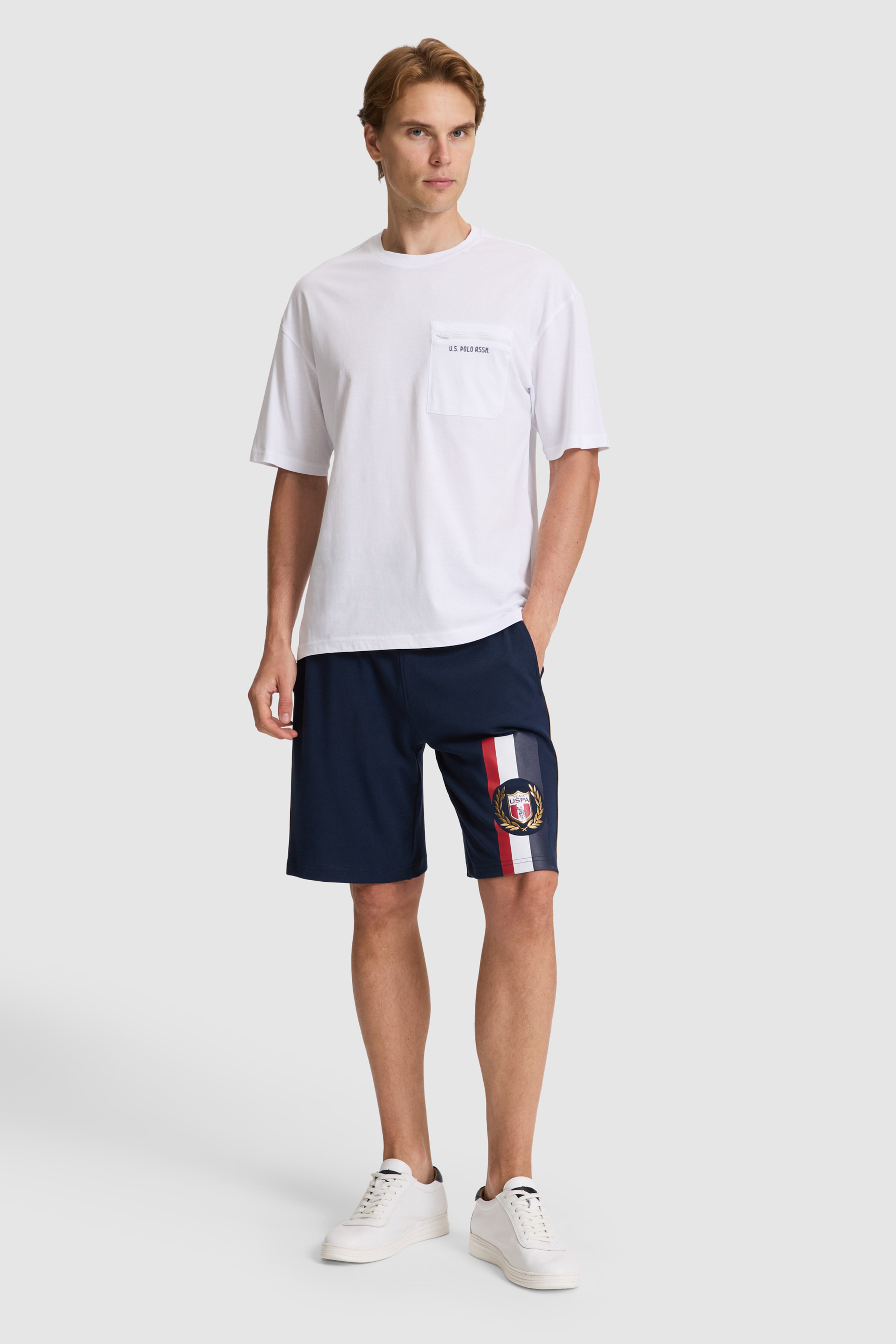Erkek Beyaz Comfort Fit Bisiklet Yaka Tişört