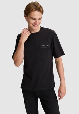Erkek Siyah Comfort Fit Bisiklet Yaka Tişört - 50326949023
