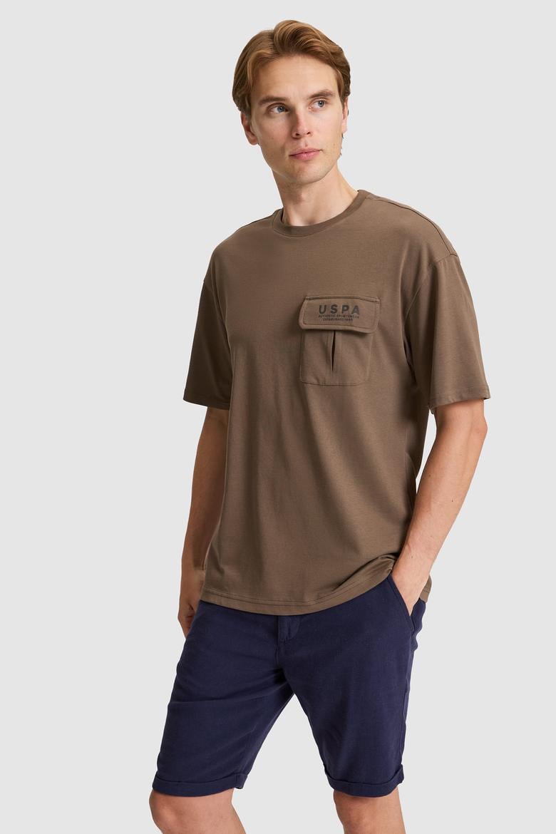 Erkek Kahverengi Comfort Fit Bisiklet Yaka Tişört - 50327021010
