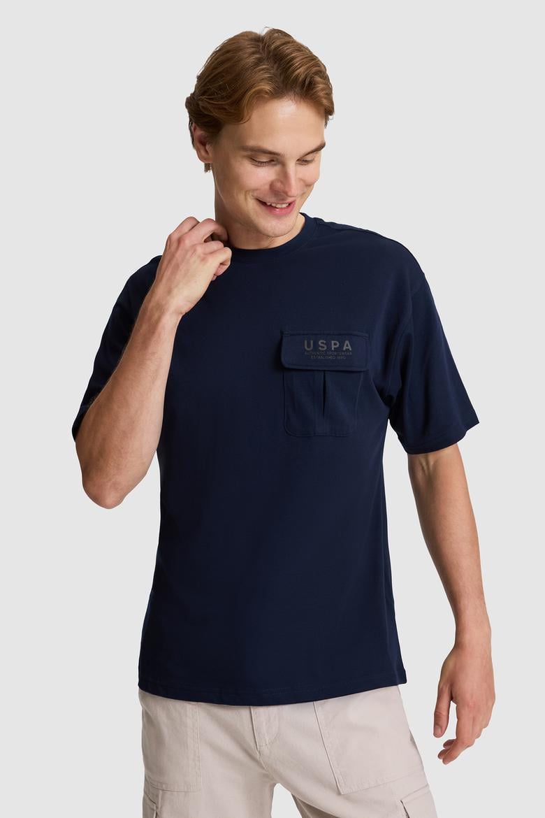 Erkek Lacivert Comfort Fit Bisiklet Yaka Tişört