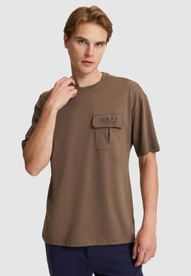 Erkek Kahverengi Comfort Fit Bisiklet Yaka Tişört - 50327021010