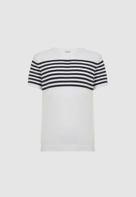 Erkek Slim Fit Bisiklet Yaka Beyaz Triko Tişört - 50325115003