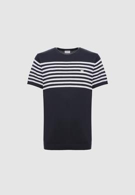 Erkek Slim Fit Bisiklet Yaka Lacivert Triko Tişört - 50325115019