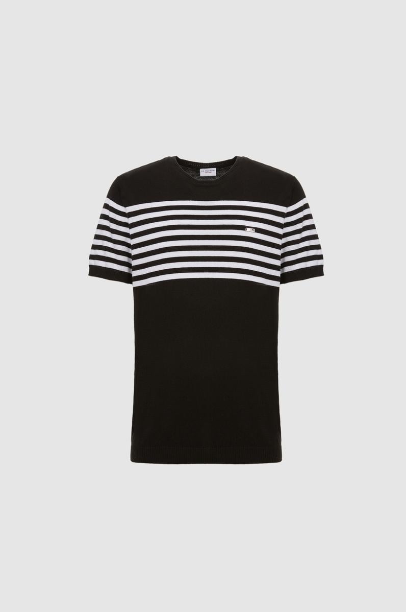 Erkek Slim Fit Bisiklet Yaka Siyah Triko Tişört