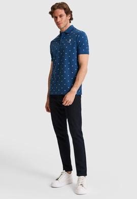 Erkek Regular Fit Polo Yaka Açık Lacivert Tişört - 50327004020