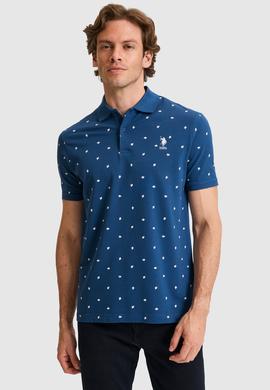 Erkek Regular Fit Polo Yaka Açık Lacivert Tişört - 50327004020