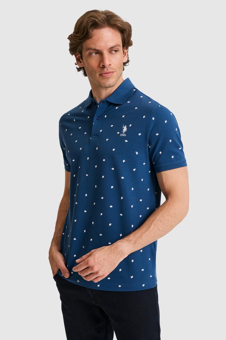 Erkek Regular Fit Polo Yaka Açık Lacivert Tişört - 50327004020