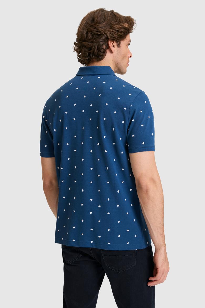 Erkek Regular Fit Polo Yaka Açık Lacivert Tişört - 50327004020