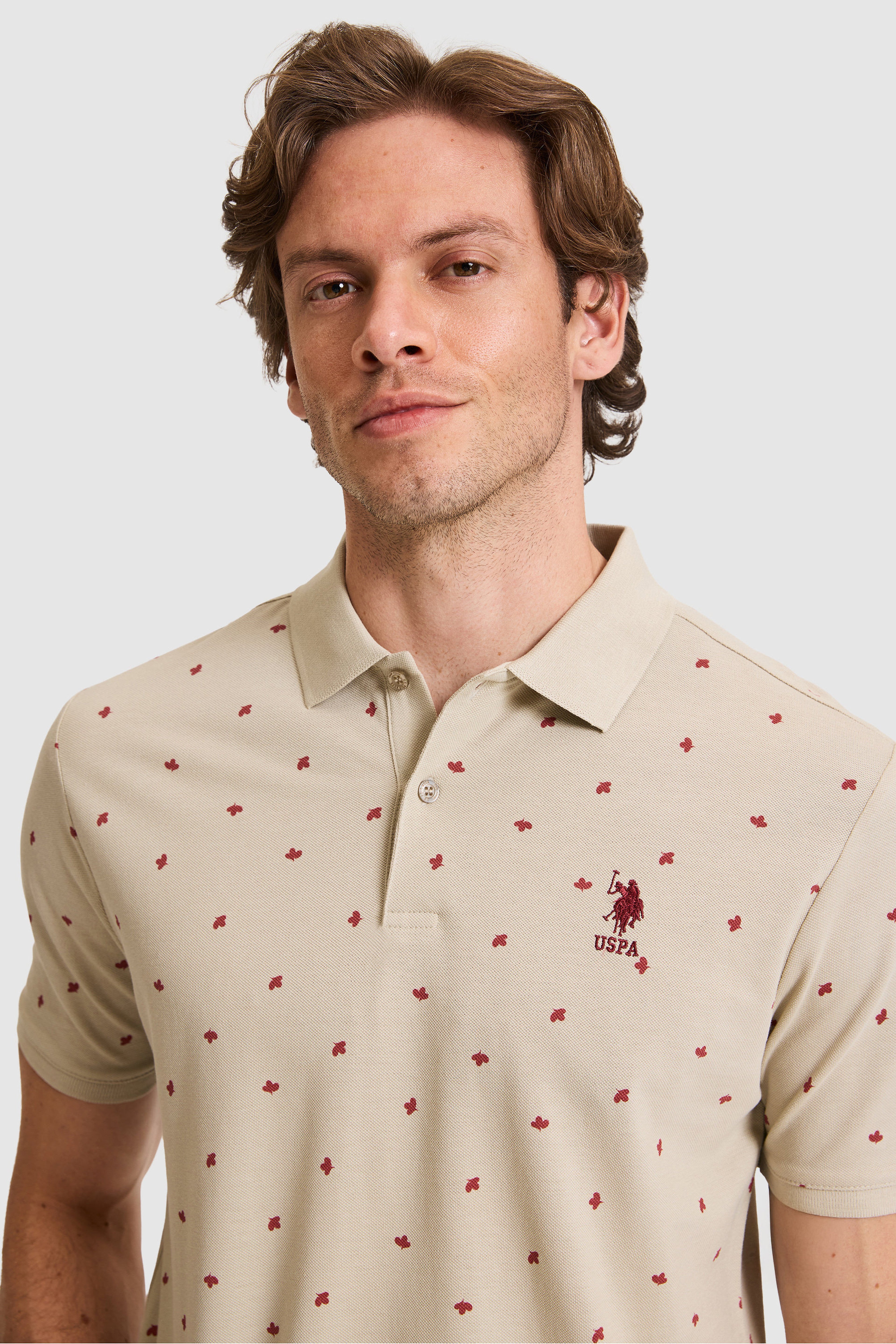 Erkek Regular Fit Polo Yaka Açık Haki Tişört - Image 2