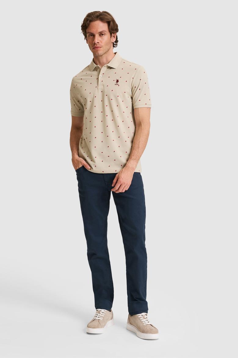 Erkek Regular Fit Polo Yaka Açık Haki Tişört - 50327004033