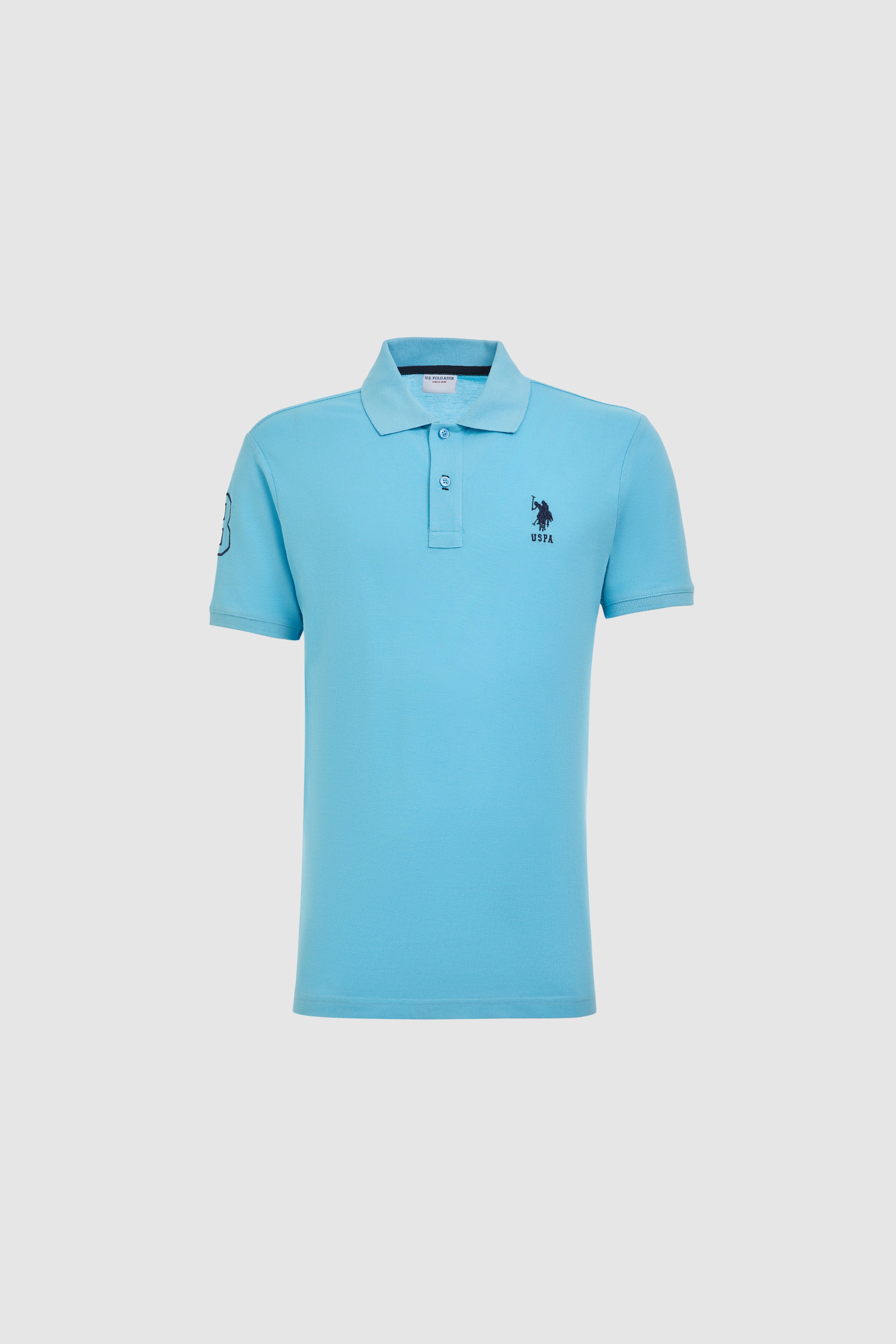 Erkek Slim Fit Polo Yaka Aqua Basic Tişört - Image 7