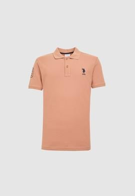Erkek Slim Fit Polo Yaka Pudra Basic Tişört - 50326920144