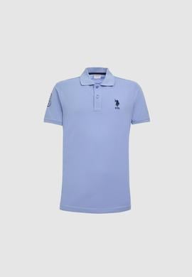 Erkek Slim Fit Polo Yaka Mor Basic Tişört - 50326920352