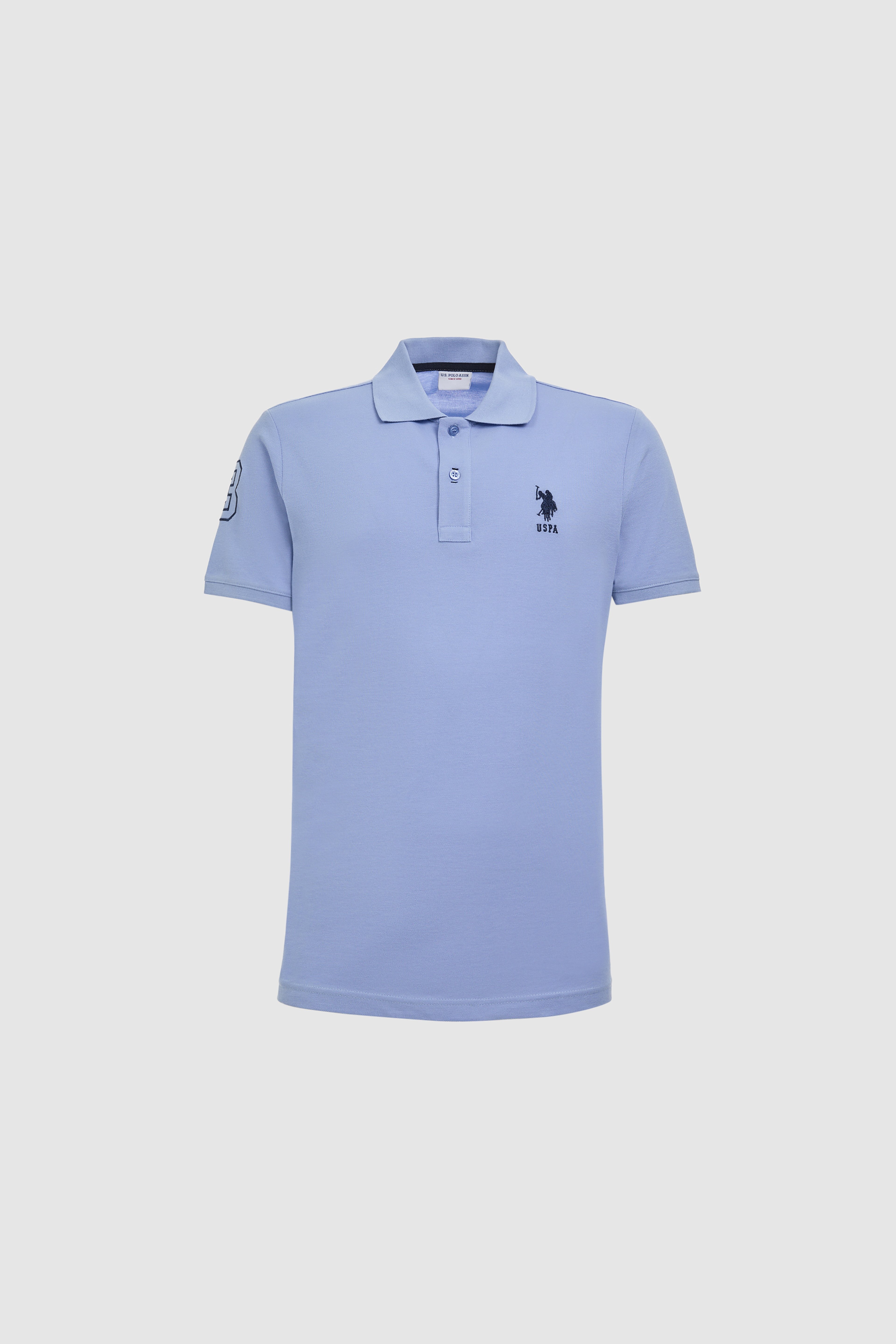 Erkek Slim Fit Polo Yaka Mor Basic Tişört