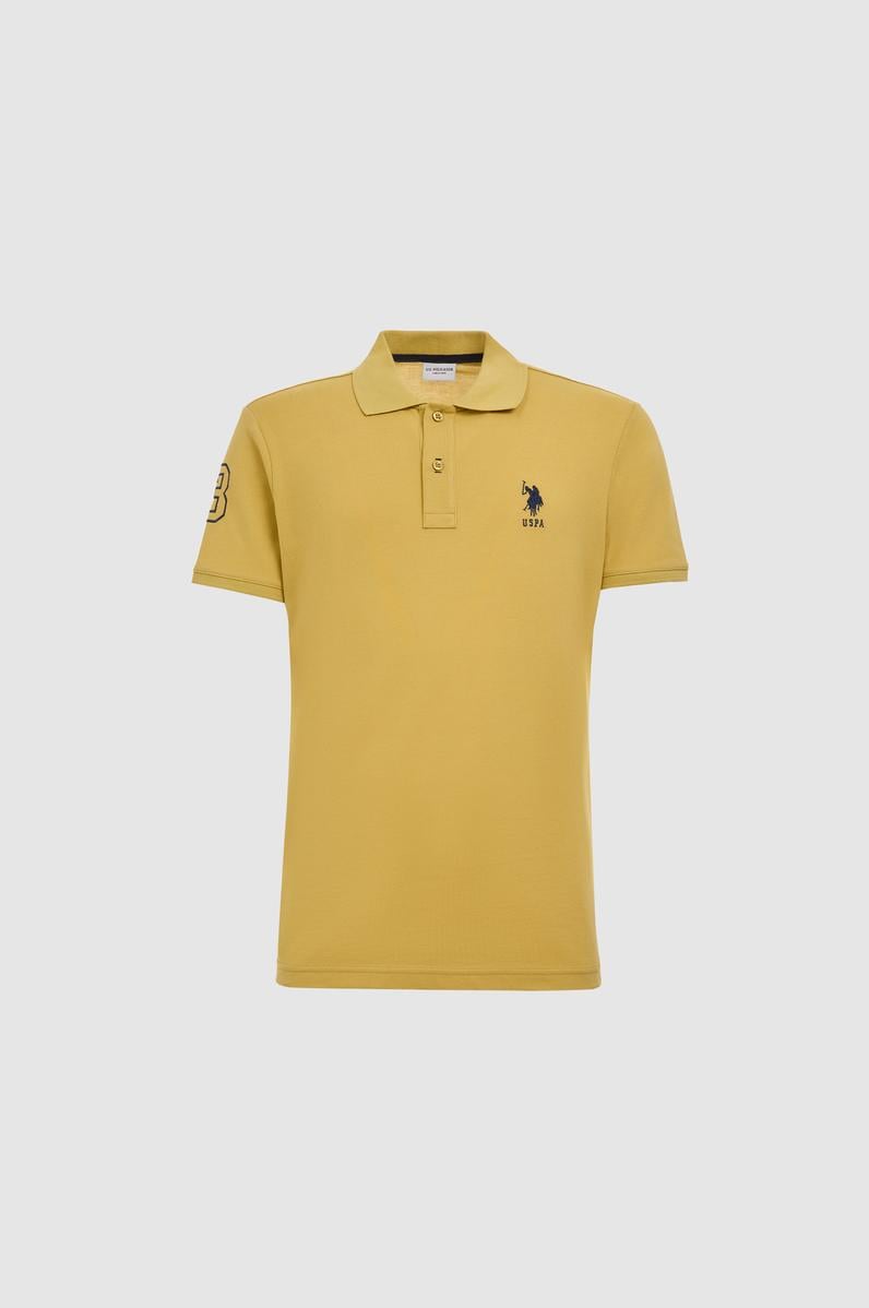 Erkek Slim Fit Polo Yaka Yeşil Basic Tişört