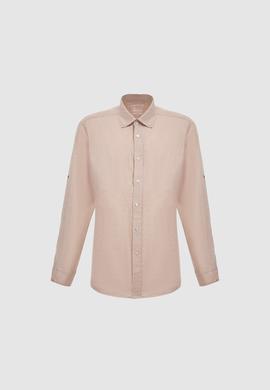 Erkek Regular Fit Taş Uzun Kollu Keten Gömlek - 50319065109