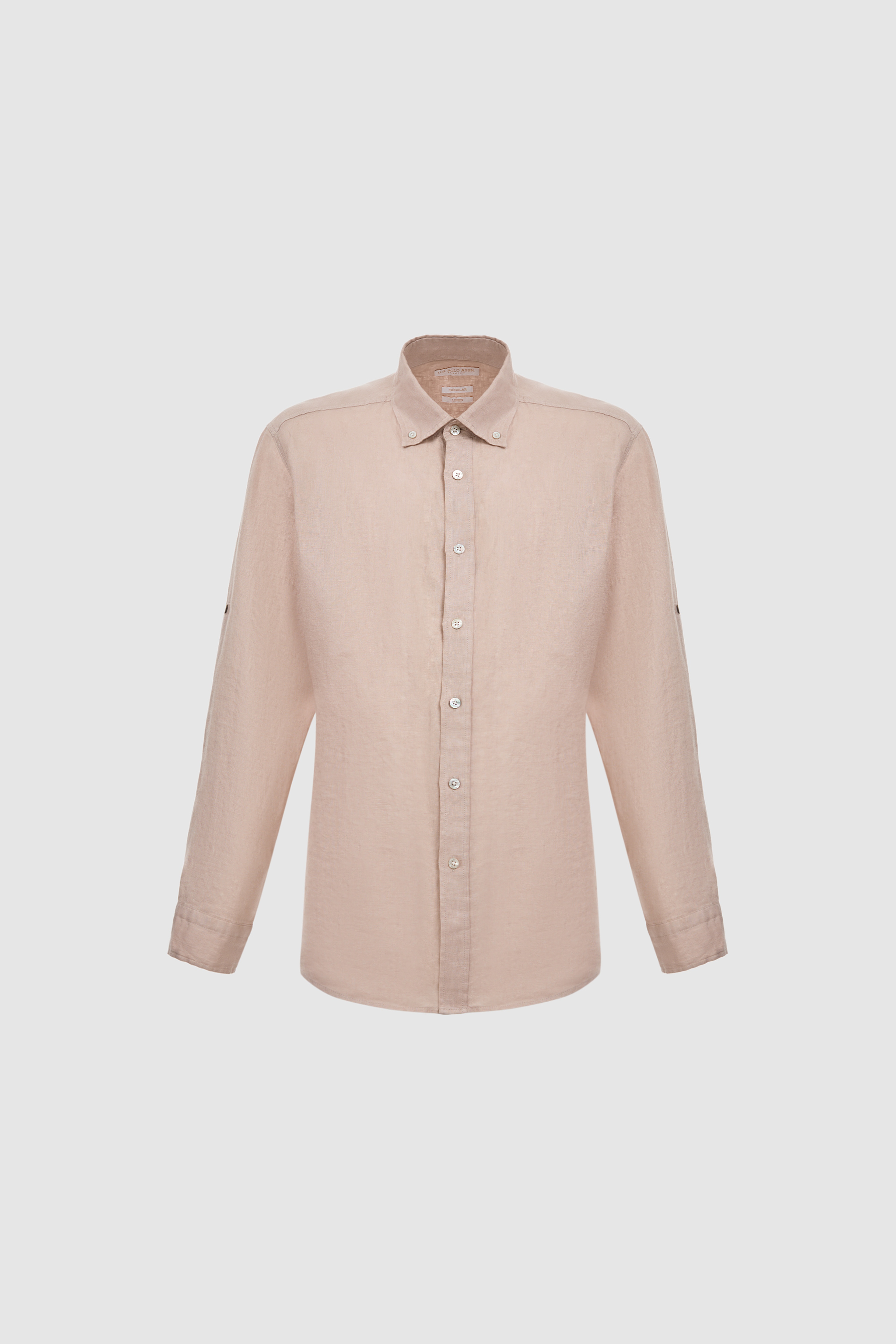 Erkek Regular Fit Taş Uzun Kollu Keten Gömlek - Image 7