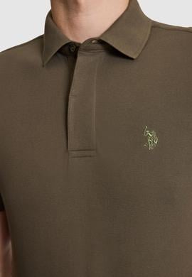 Erkek Koyu Haki Slim Fit Polo Yaka Basic Tişört - 50327003117