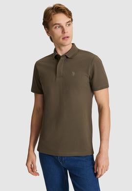 Erkek Koyu Haki Slim Fit Polo Yaka Basic Tişört - 50327003117