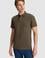 Erkek Koyu Haki Slim Fit Polo Yaka Basic Tişört