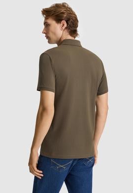 Erkek Koyu Haki Slim Fit Polo Yaka Basic Tişört - 50327003117