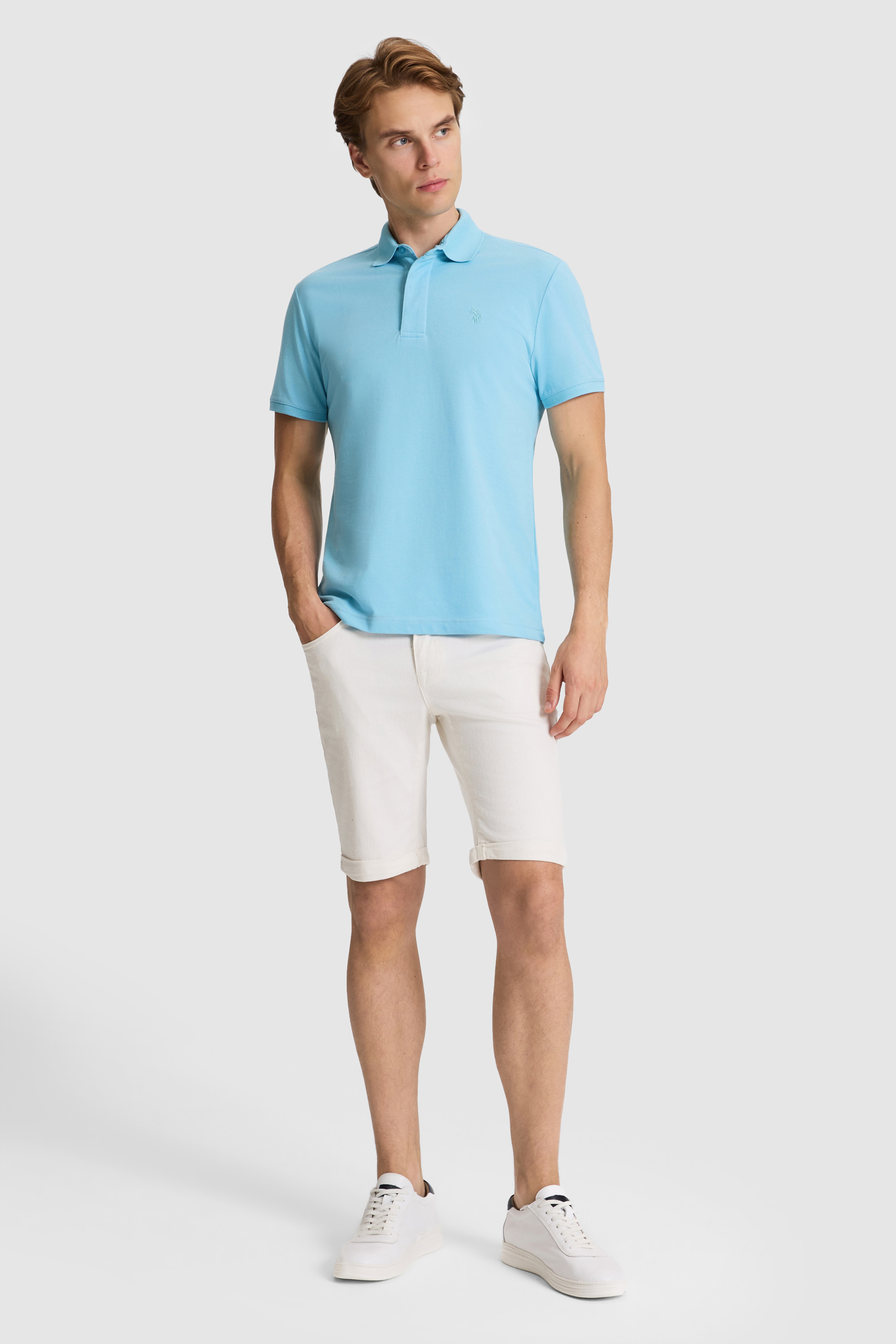 Erkek Aqua Slim Fit Polo Yaka Basic Tişört
