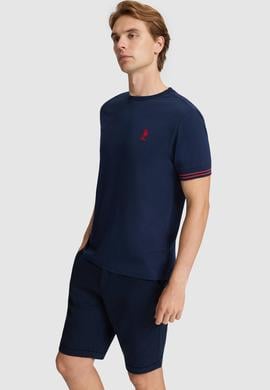 Erkek Lacivert Regular Fit Bisiklet Yaka Tişört - 50327011007