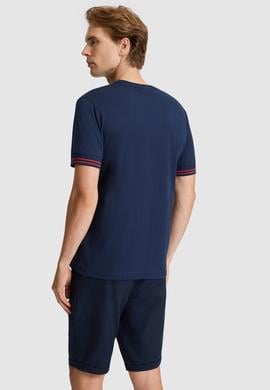 Erkek Lacivert Regular Fit Bisiklet Yaka Tişört - 50327011007