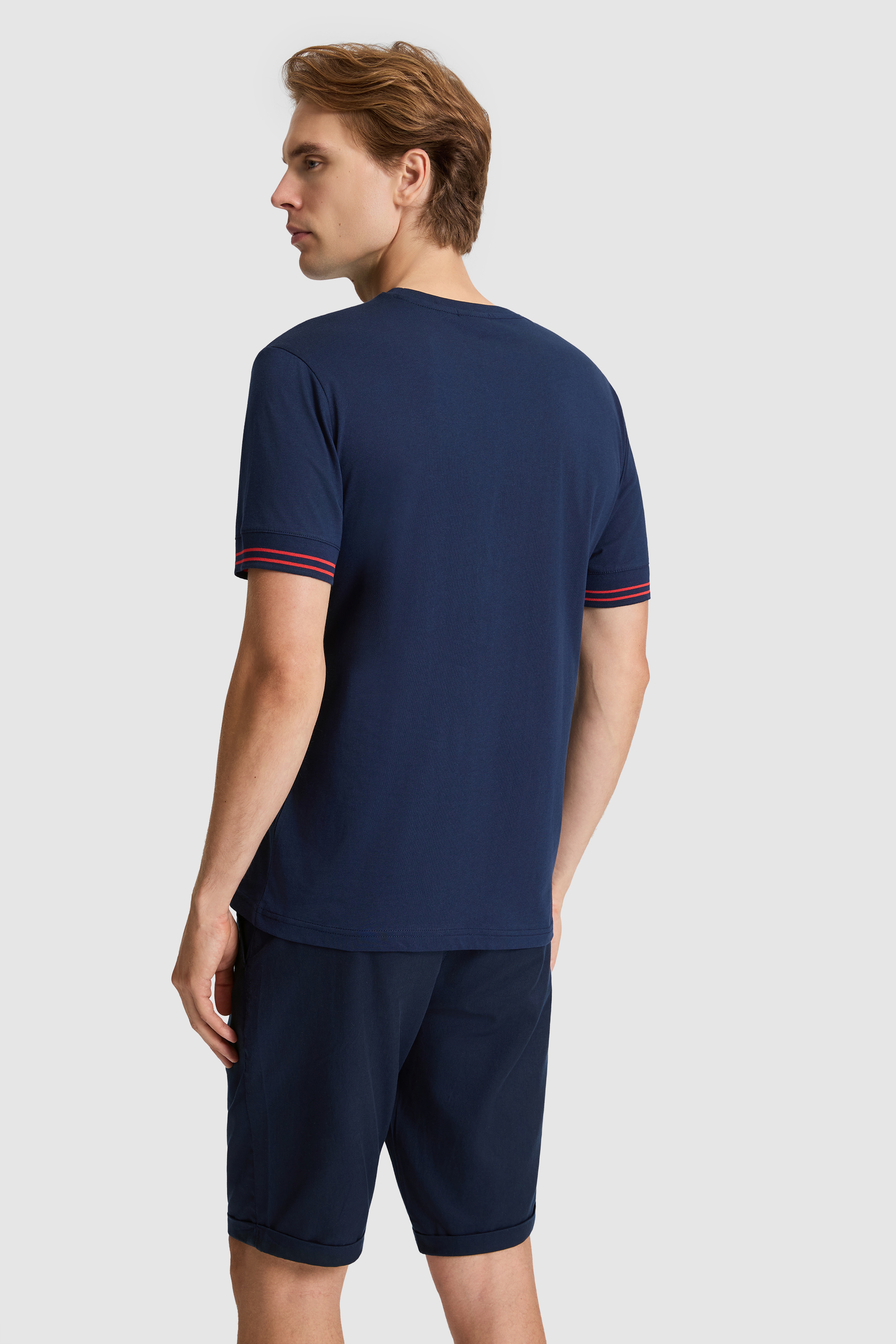 Erkek Lacivert Regular Fit Bisiklet Yaka Tişört