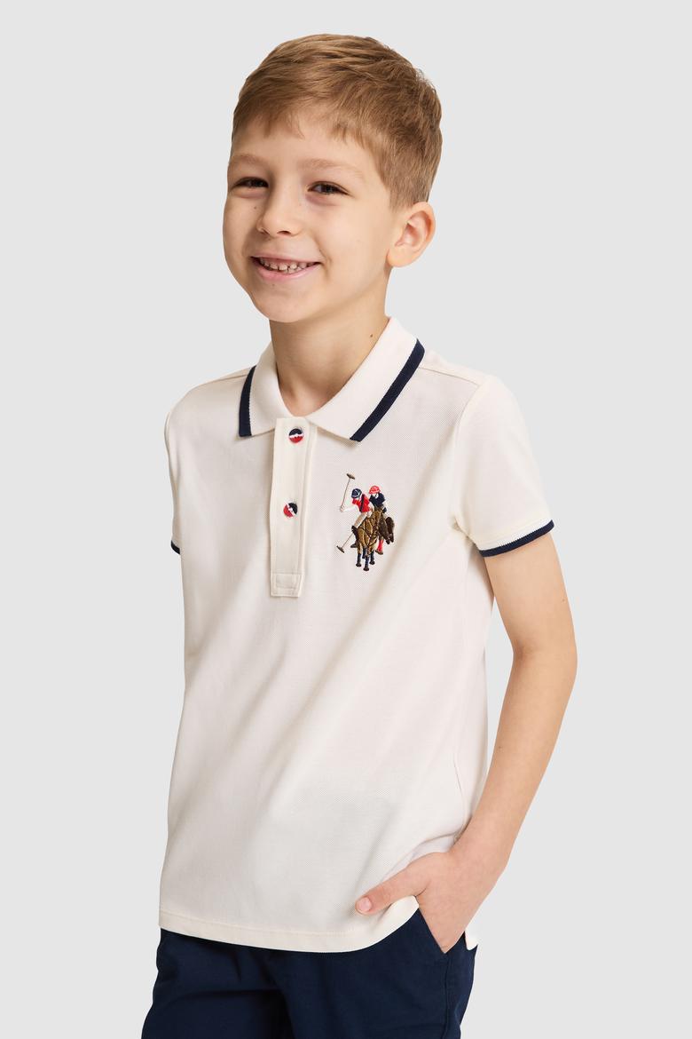 Erkek Çocuk Krem Polo Yaka Basic Tişört - 50320095069