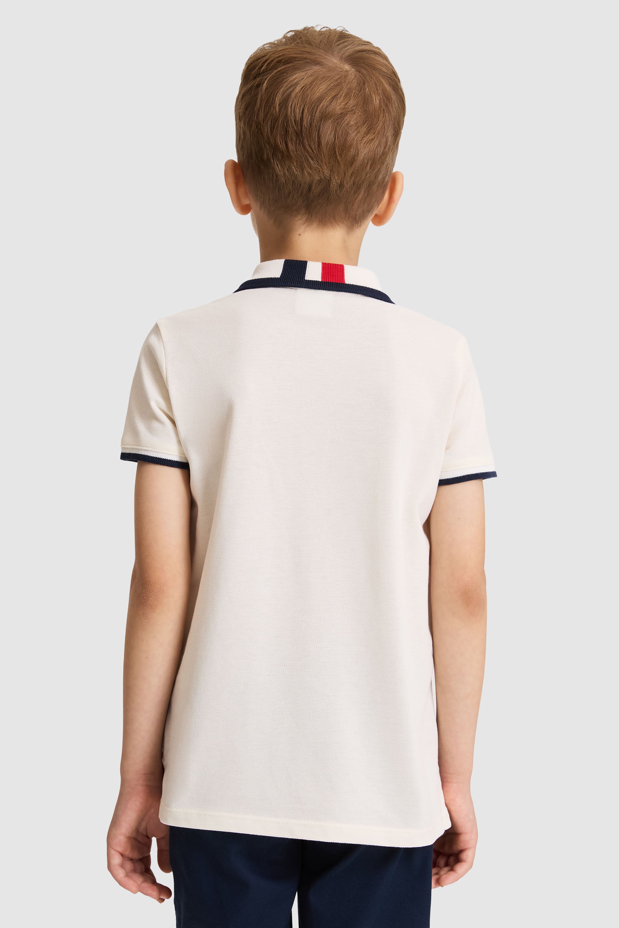 Erkek Çocuk Krem Polo Yaka Basic Tişört