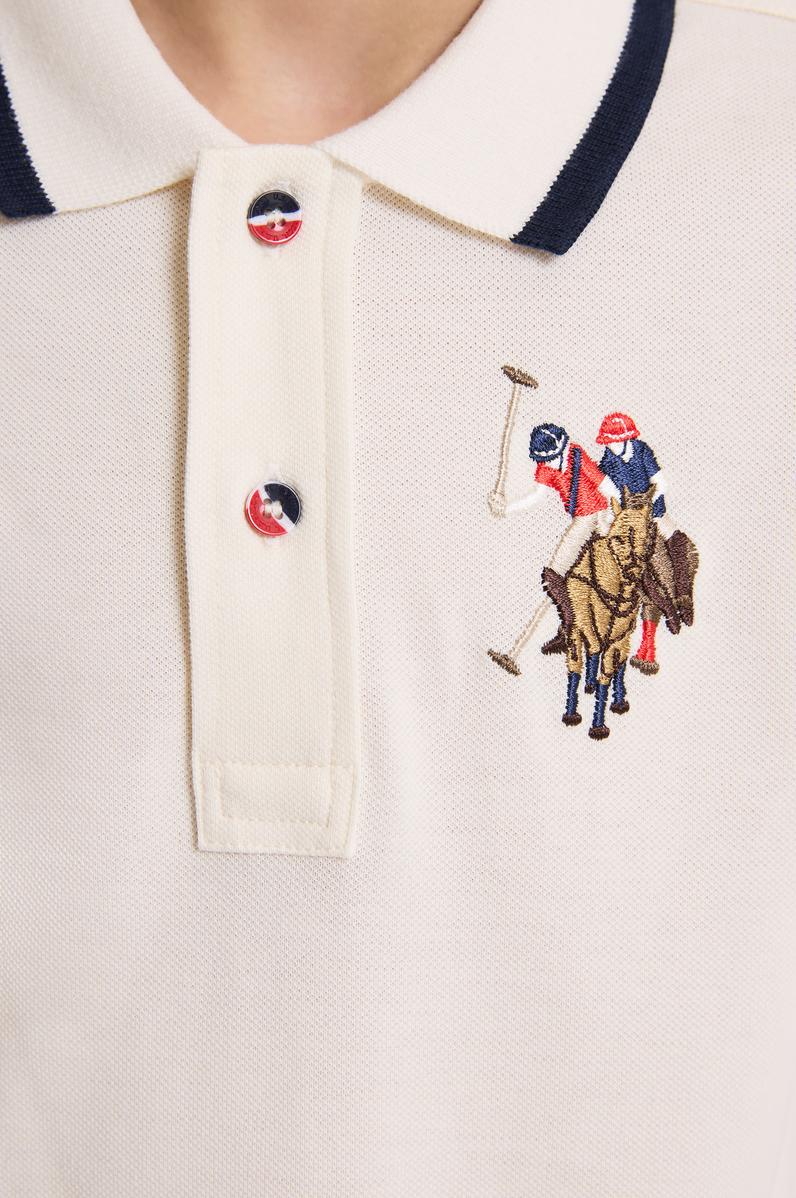 Erkek Çocuk Krem Polo Yaka Basic Tişört