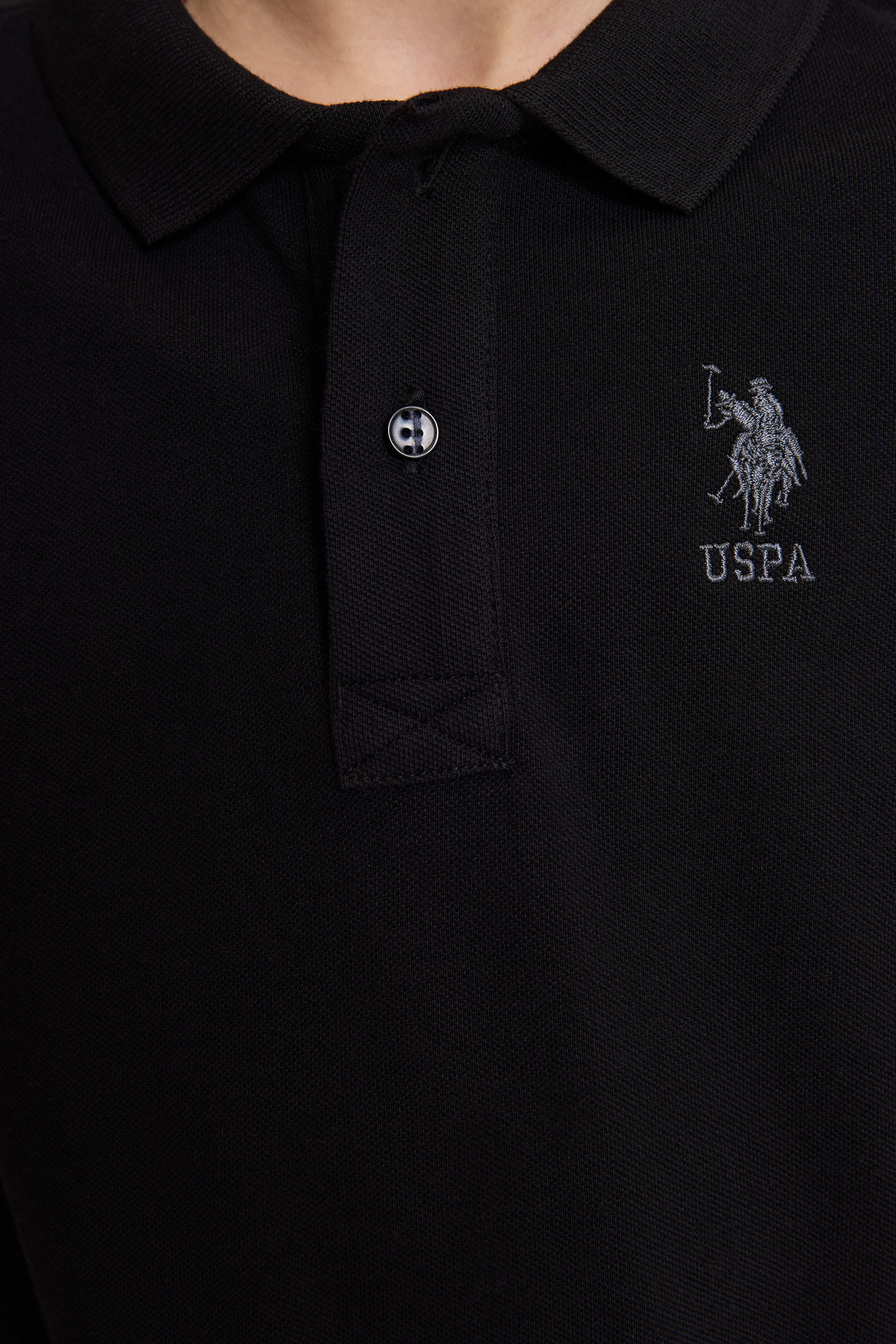 Erkek Çocuk Siyah Polo Yaka Basic Tişört
