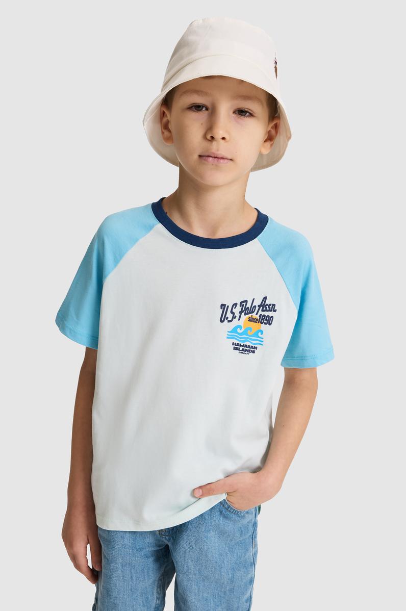 Erkek Çocuk Su Yeşili Bisiklet Yaka Tişört