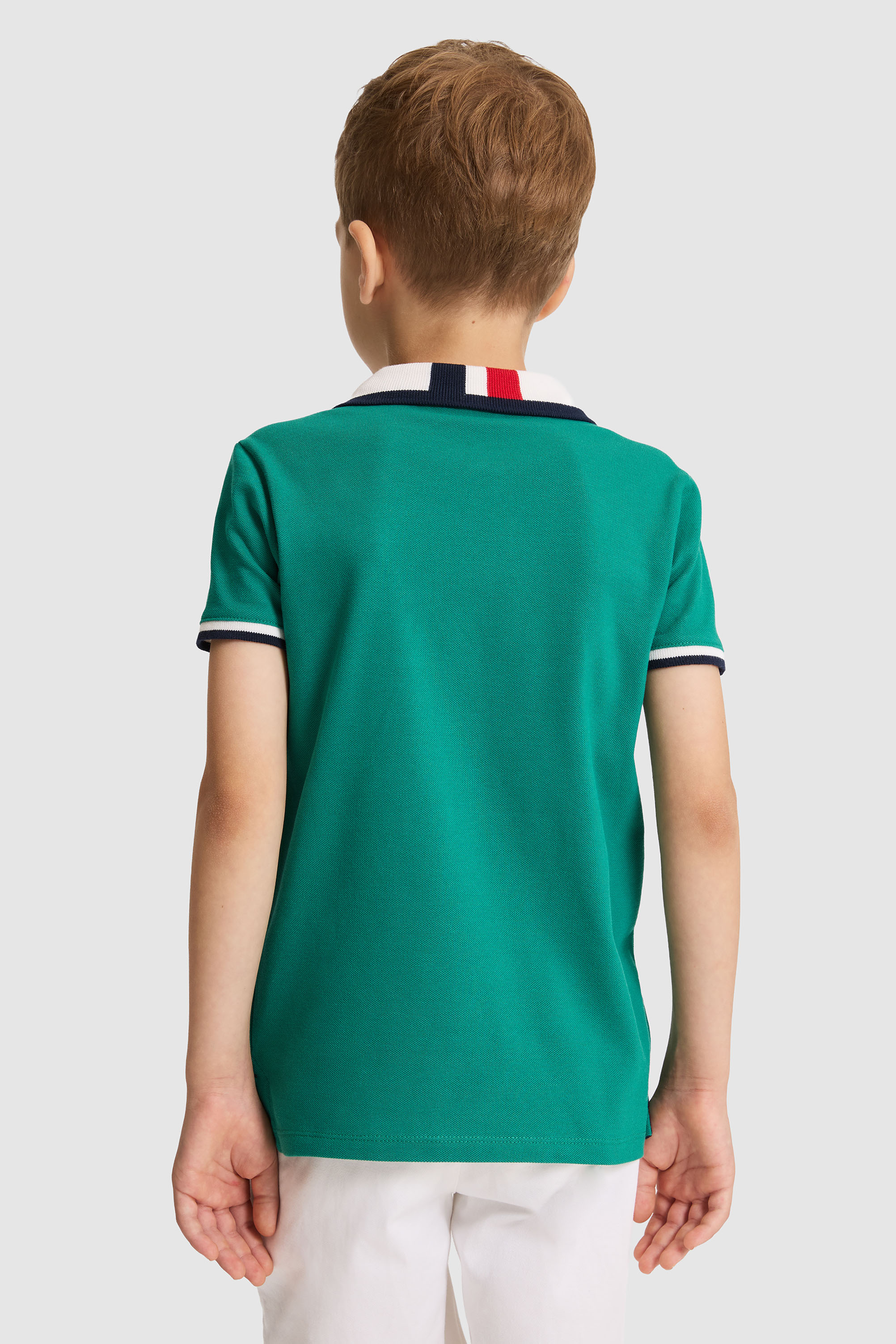 Erkek Çocuk Koyu Yeşil Polo Yaka Basic Tişört - 50320095054