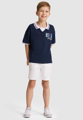 Erkek Çocuk Lacivert Polo Yaka Tişört - 50320436002