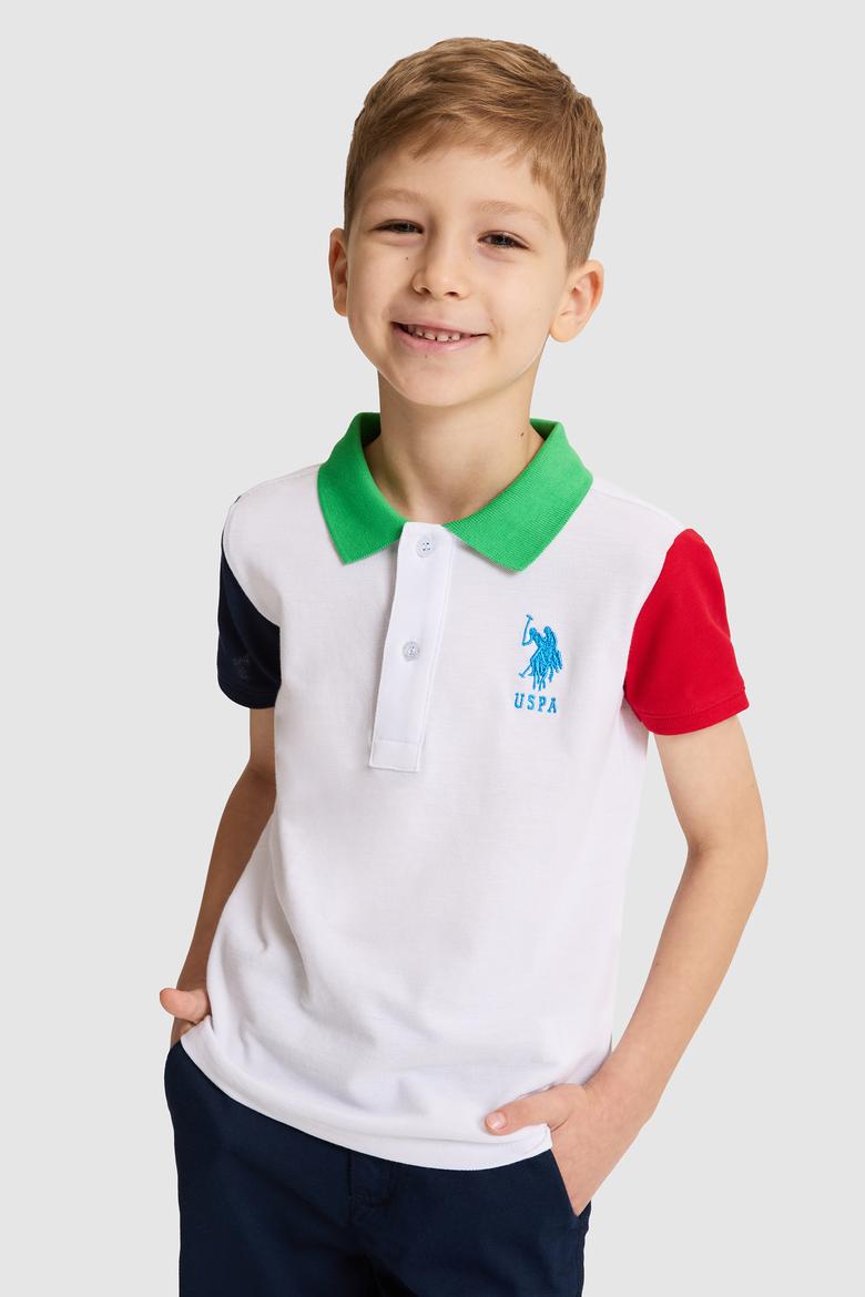 Erkek Çocuk Beyaz Polo Yaka Tişört