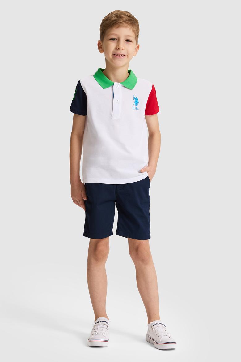 Erkek Çocuk Beyaz Polo Yaka Tişört - 50325623014