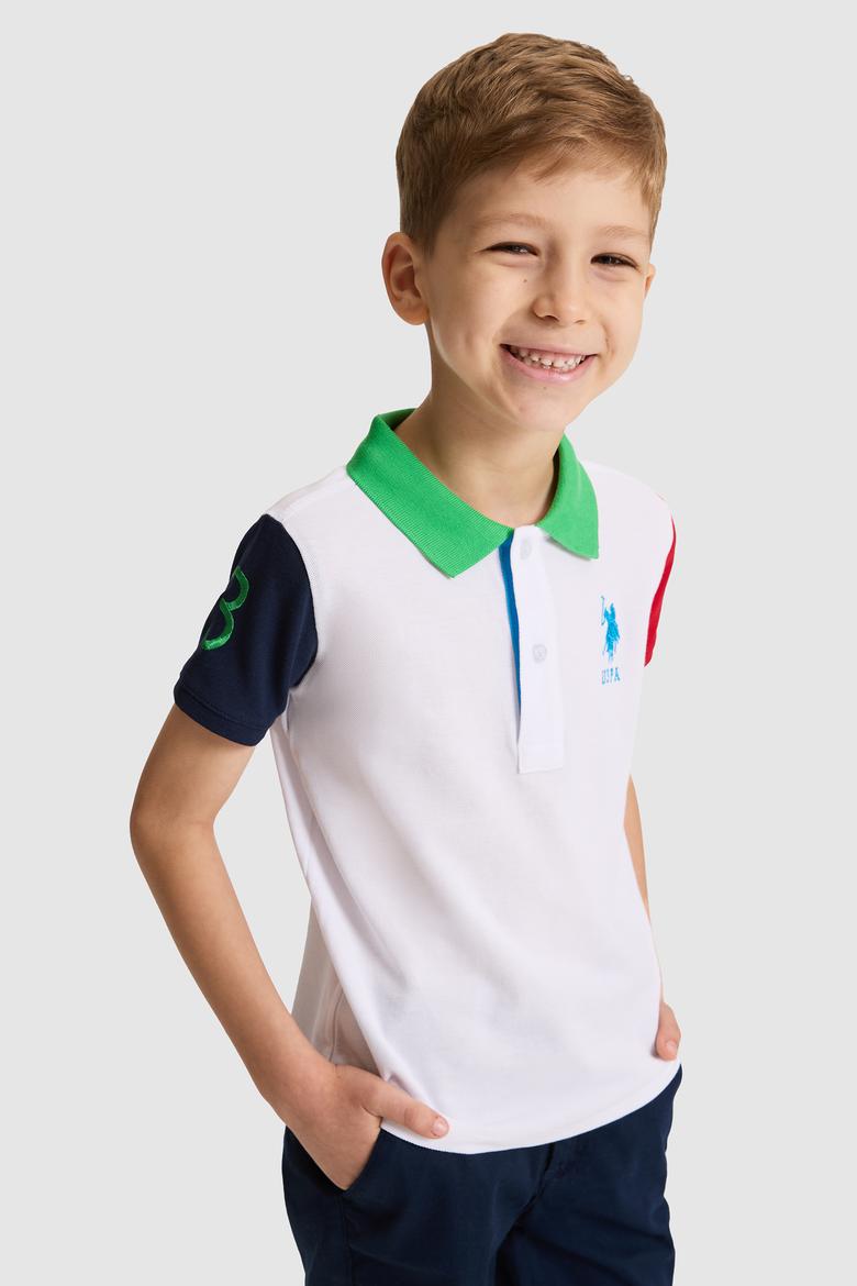 Erkek Çocuk Beyaz Polo Yaka Tişört - 50325623014