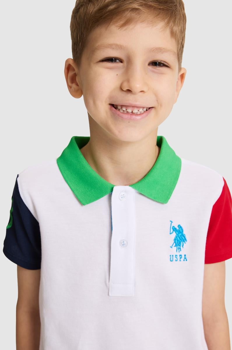 Erkek Çocuk Beyaz Polo Yaka Tişört
