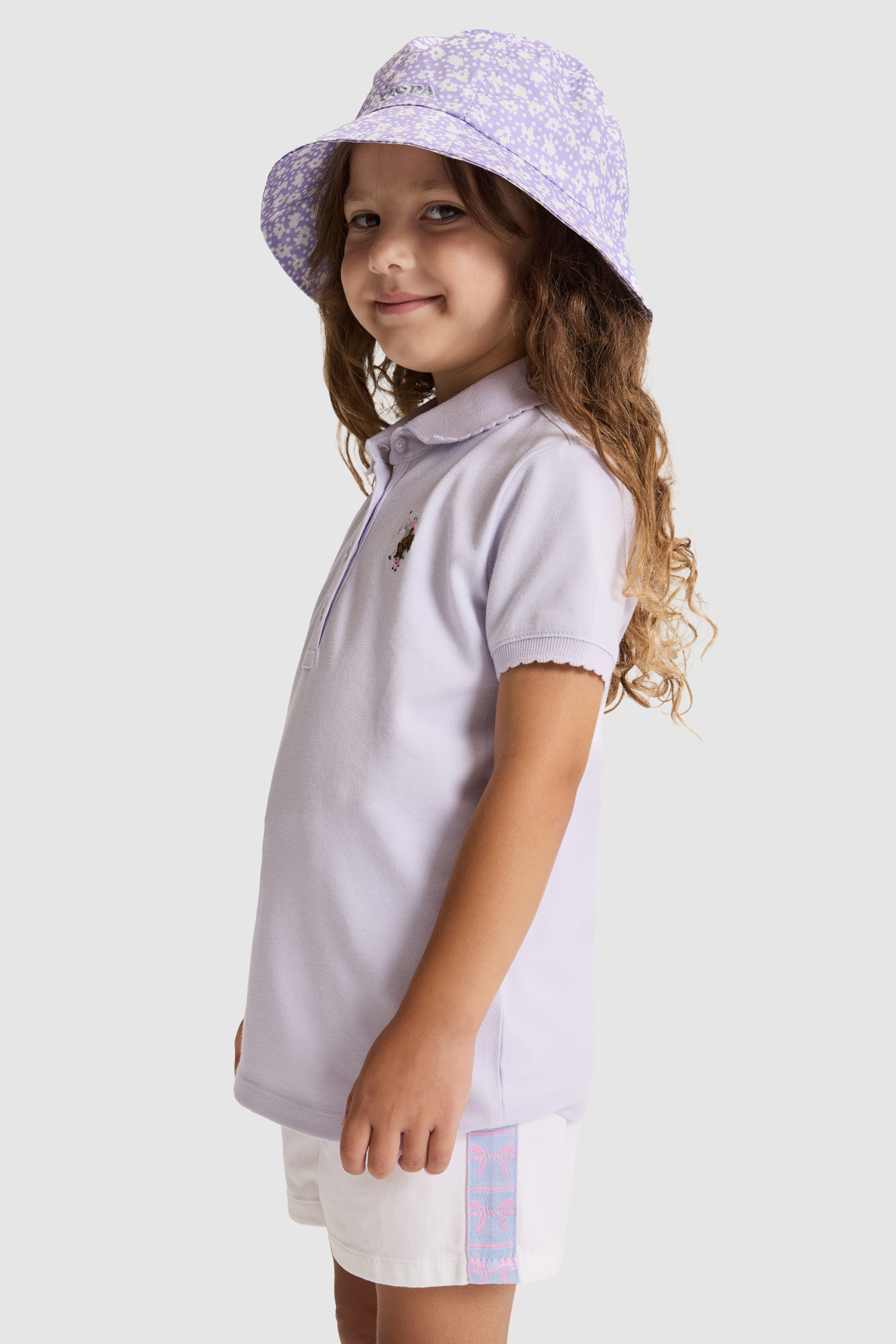 Kız Çocuk Lila Basic Tişört - Image 3