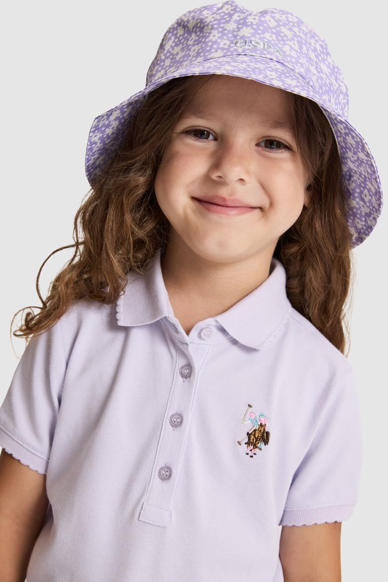 Kız Çocuk Lila Polo Yaka Basic Tişört - 50325592020