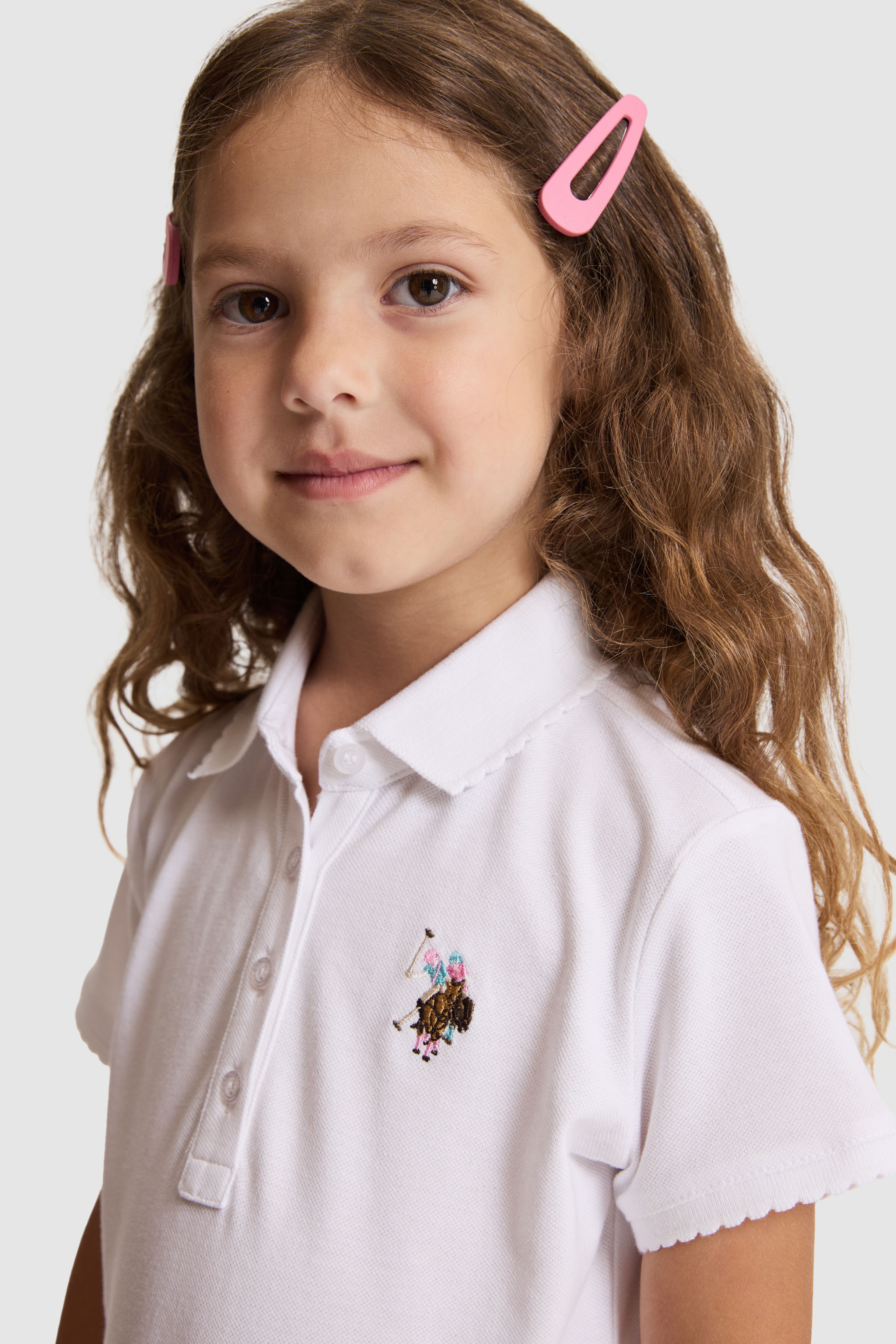 Kız Çocuk Beyaz Basic Tişört - Image 2