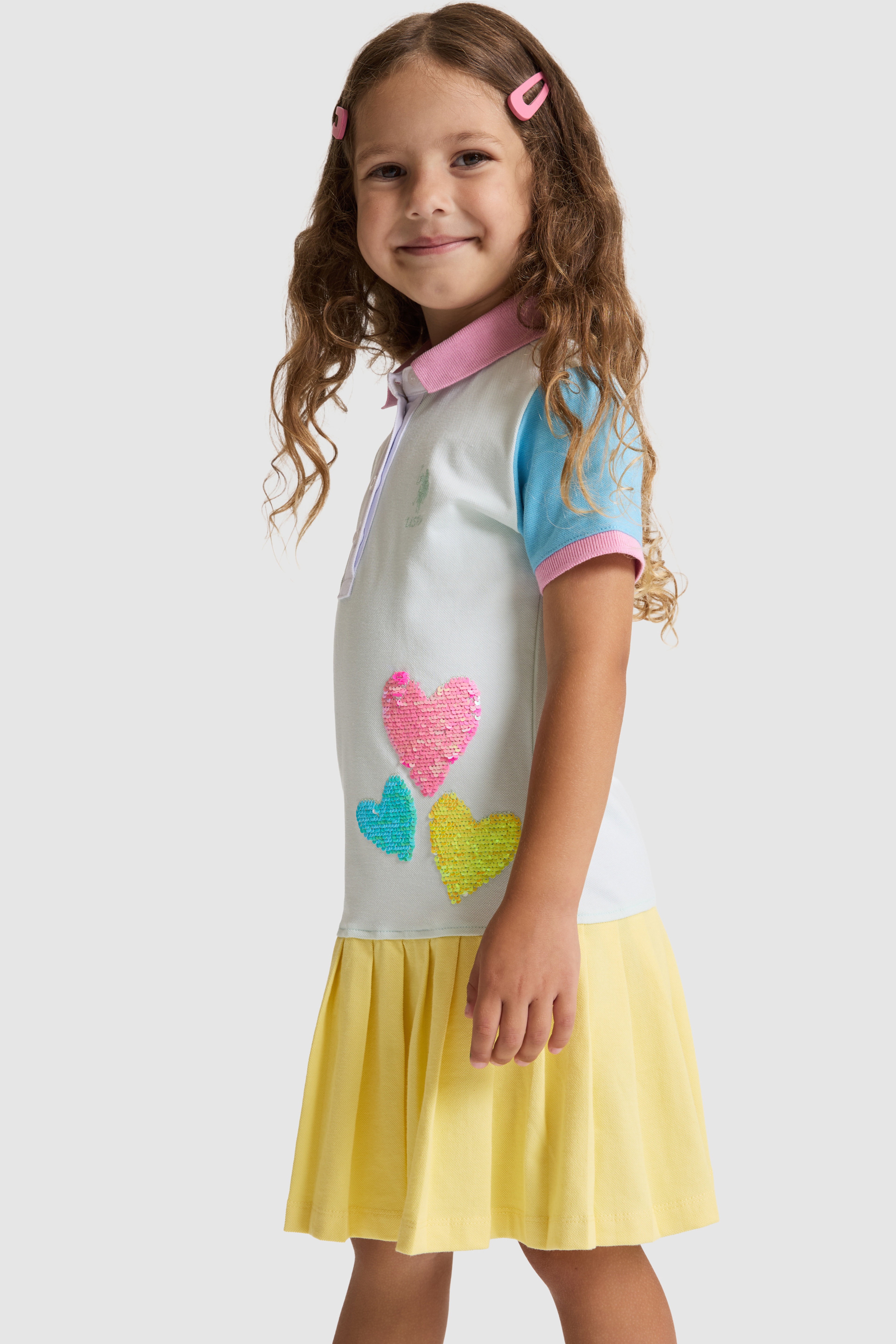Kız Çocuk Su Yeşili Örme Elbise - Image 3