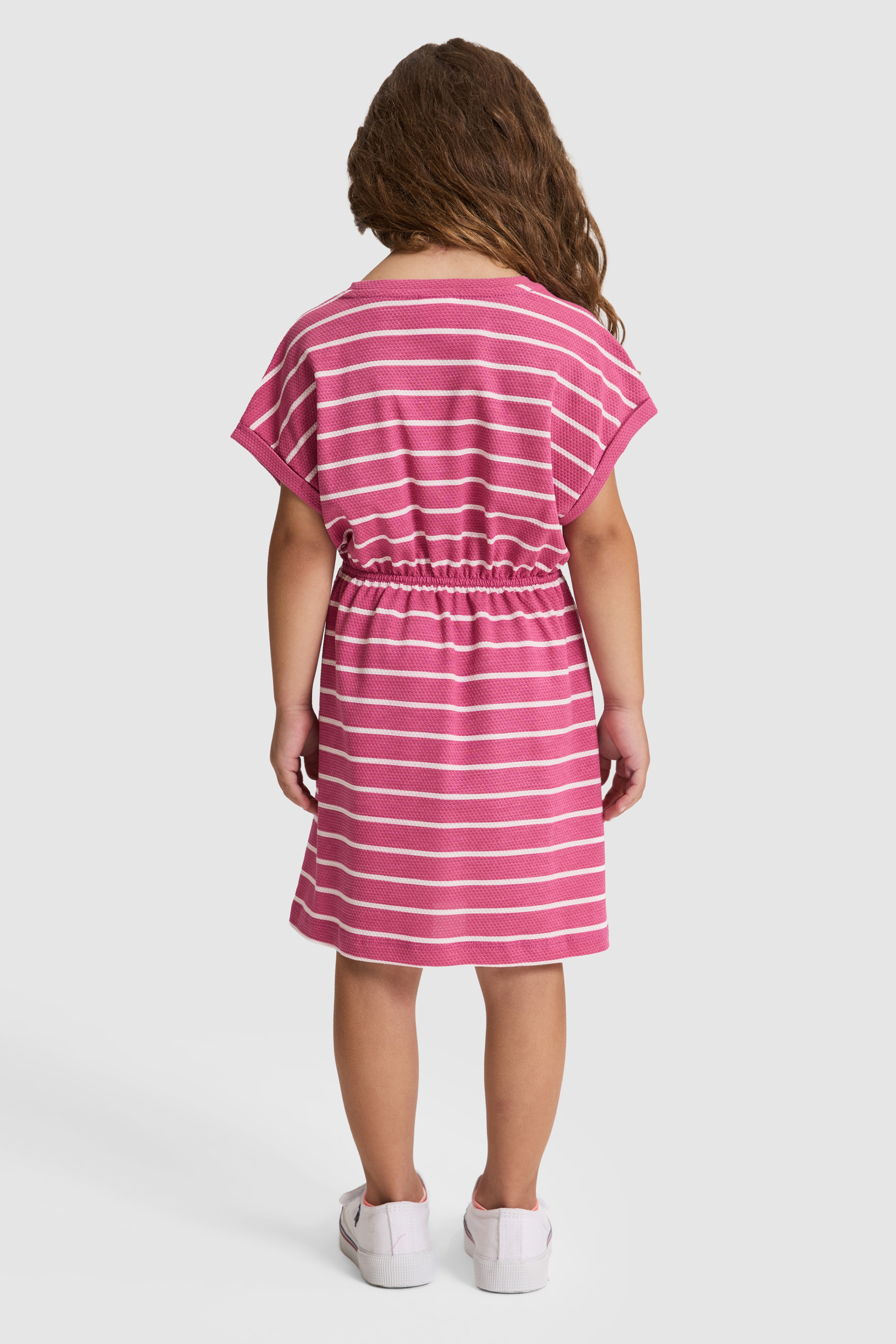 Kız Çocuk Pembe Örme Elbise - Image 5