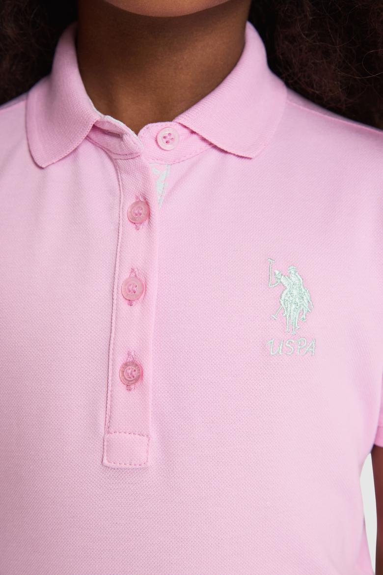 Kız Çocuk Polo Yaka Manolya Basic Tişört - 50320287089