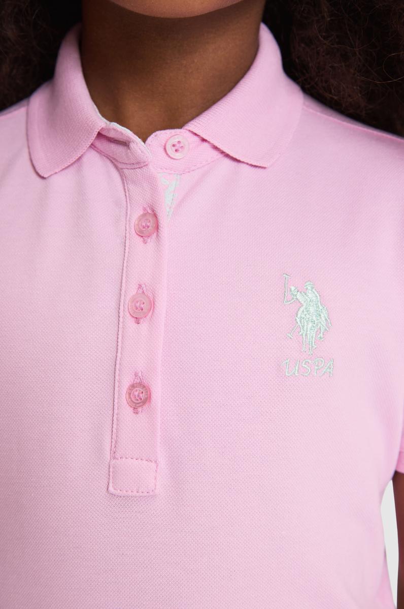 Kız Çocuk Polo Yaka Manolya Basic Tişört