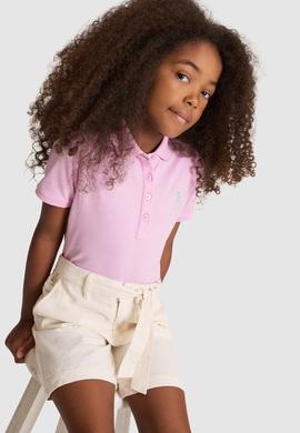 Kız Çocuk Polo Yaka Manolya Basic Tişört - 50320287089