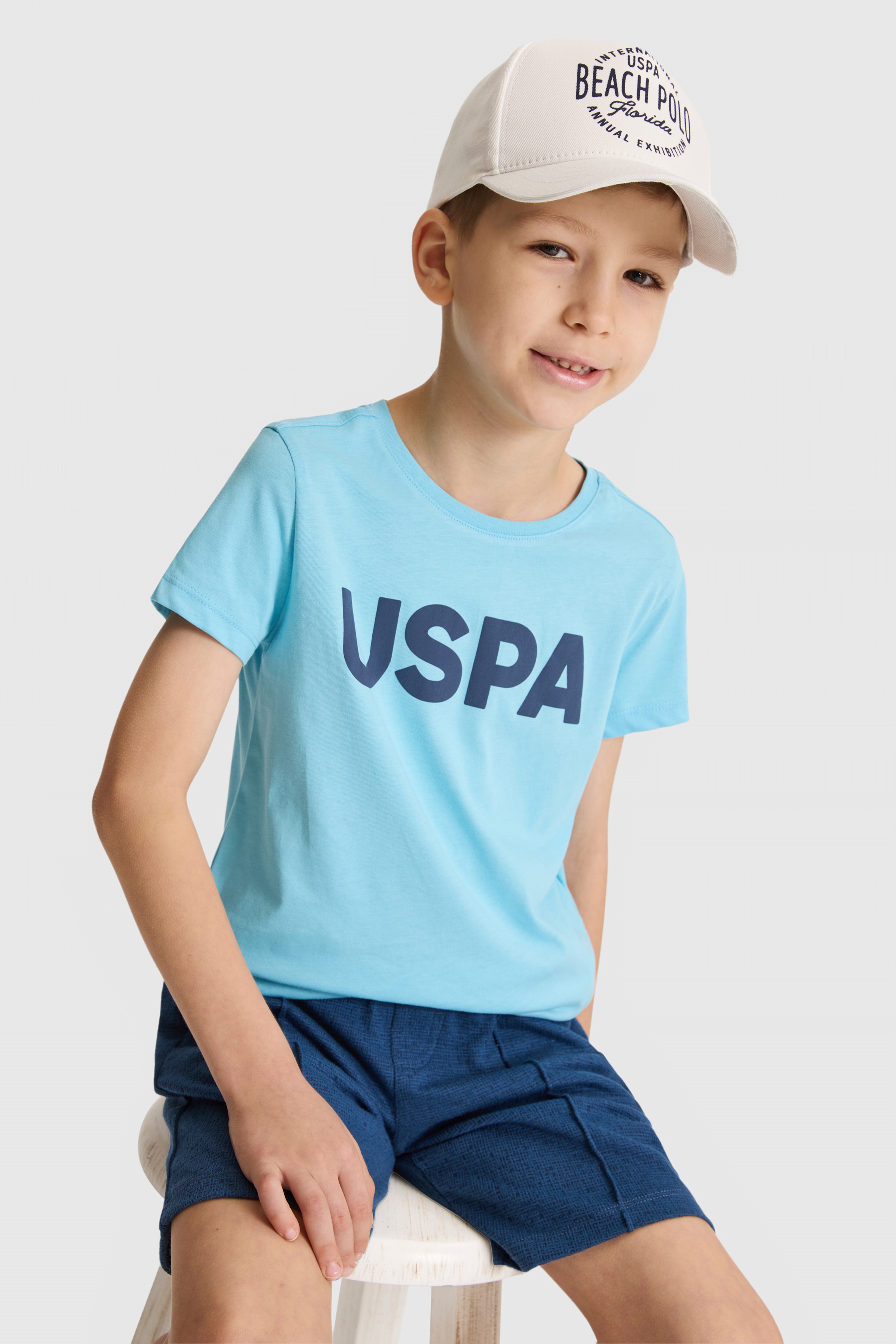 Erkek Çocuk Aqua Bisiklet Yaka Basic Tişört - Image 1
