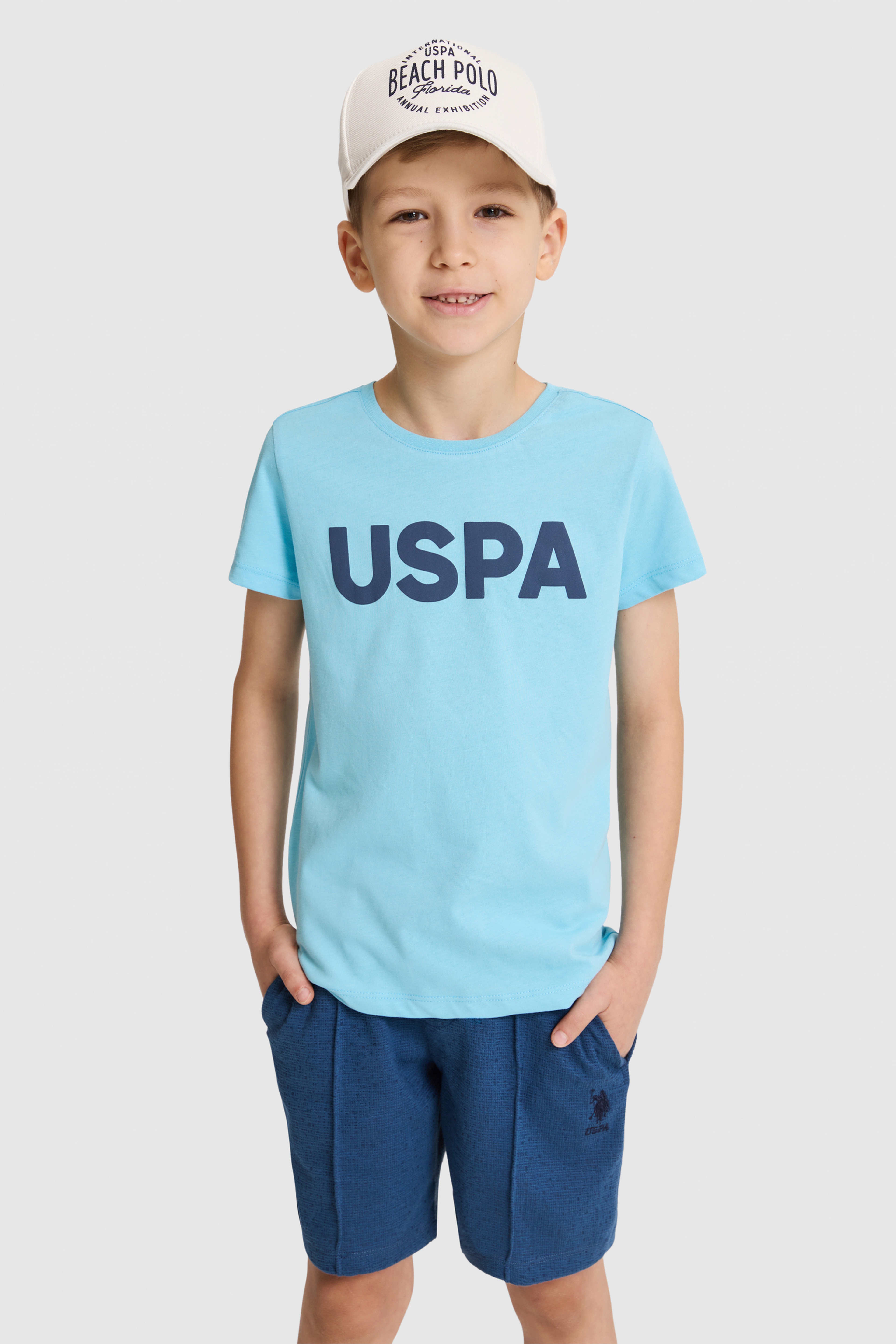 Erkek Çocuk Aqua Bisiklet Yaka Basic Tişört